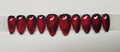 Garnet Magic Cat Eye Red Nails - Custom Handmade Gel Fake Nails