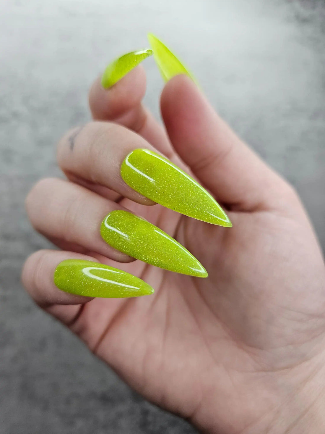 Green Glitter Handmade Press on Nails - Luxury Reusable Fingernails C73