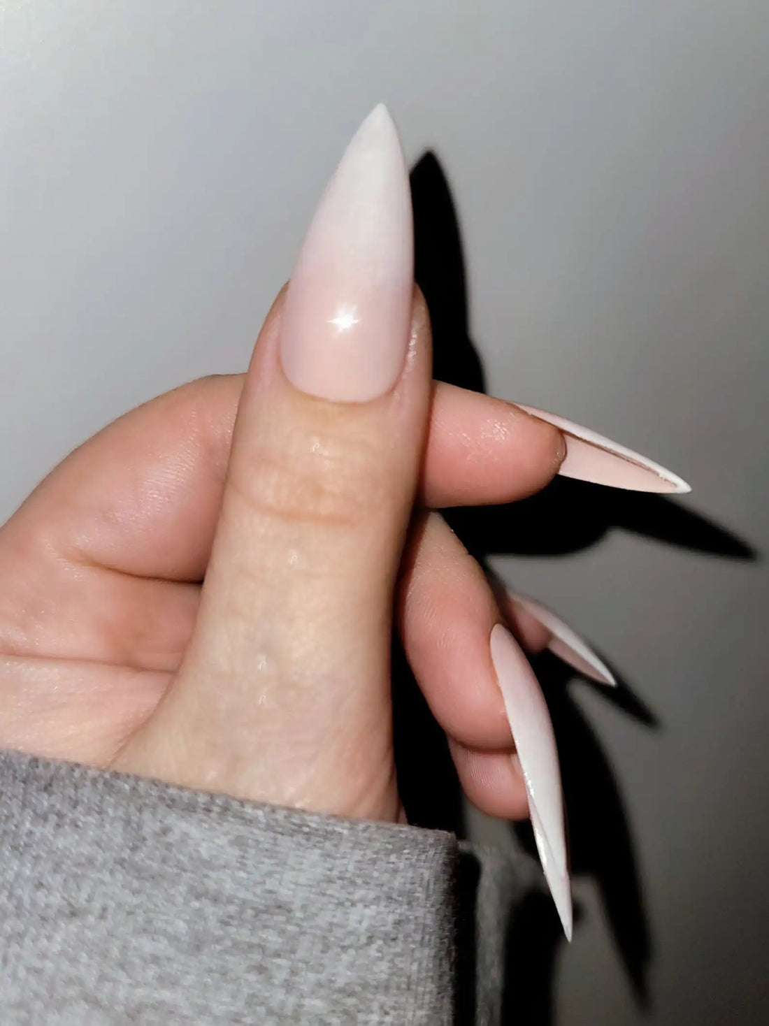 Lady Pastel French Tip Handmade Press on Nails - Reusable Fingernails A21