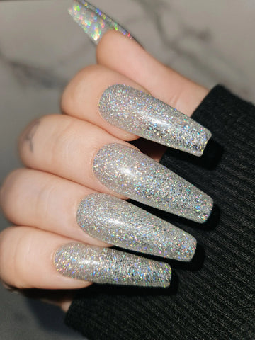 Luxury Party Glitter Handmade Press on Nails - Reusable Fingernails