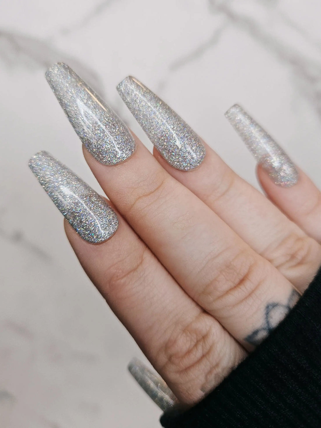 Luxury Party Glitter Handmade Press on Nails - Reusable Fingernails O42