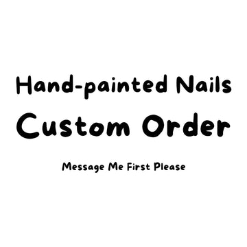 Custom Handmade Handpainted Made To Order Press On Nails - Long Nails, Short Nails, Luxury Fake Fingernails, Message Me First Please