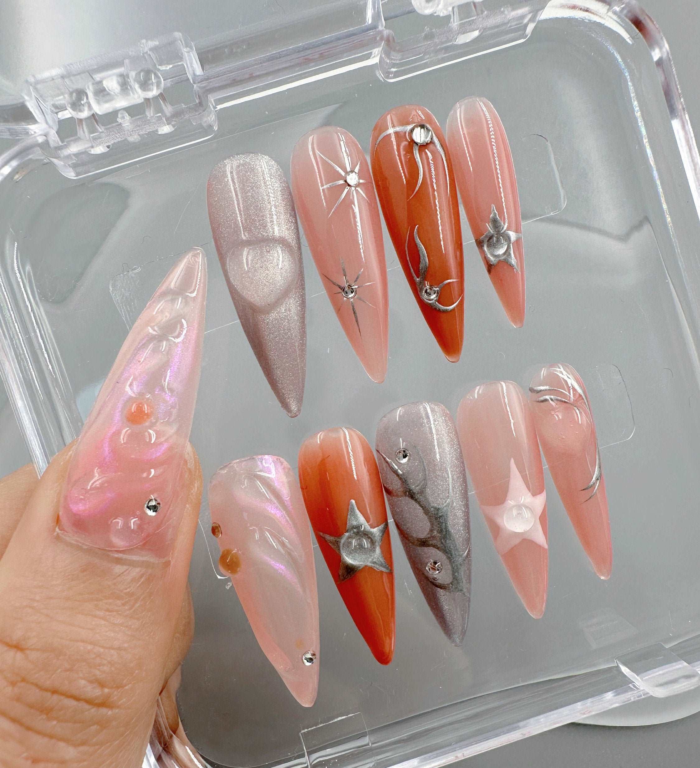 Cute 3D Japanese retailer Nails | Handmade Y2K Press on nails - BijouBoutiquesNails