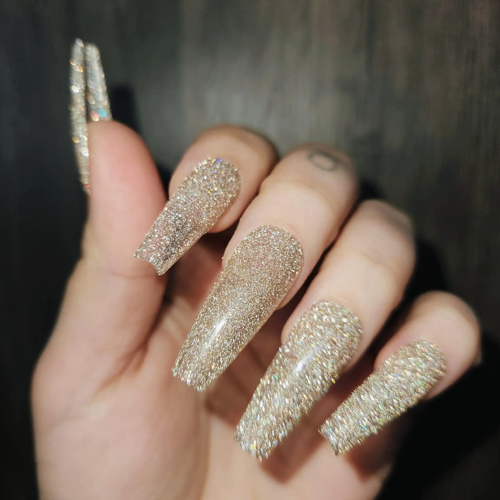 Glitter Day Glossy Handmade Press on Nails - Luxury Reusable Fingernails