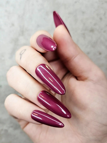 Glossy Mauve Handmade Press on Nails - Simple Reusable Fingernails