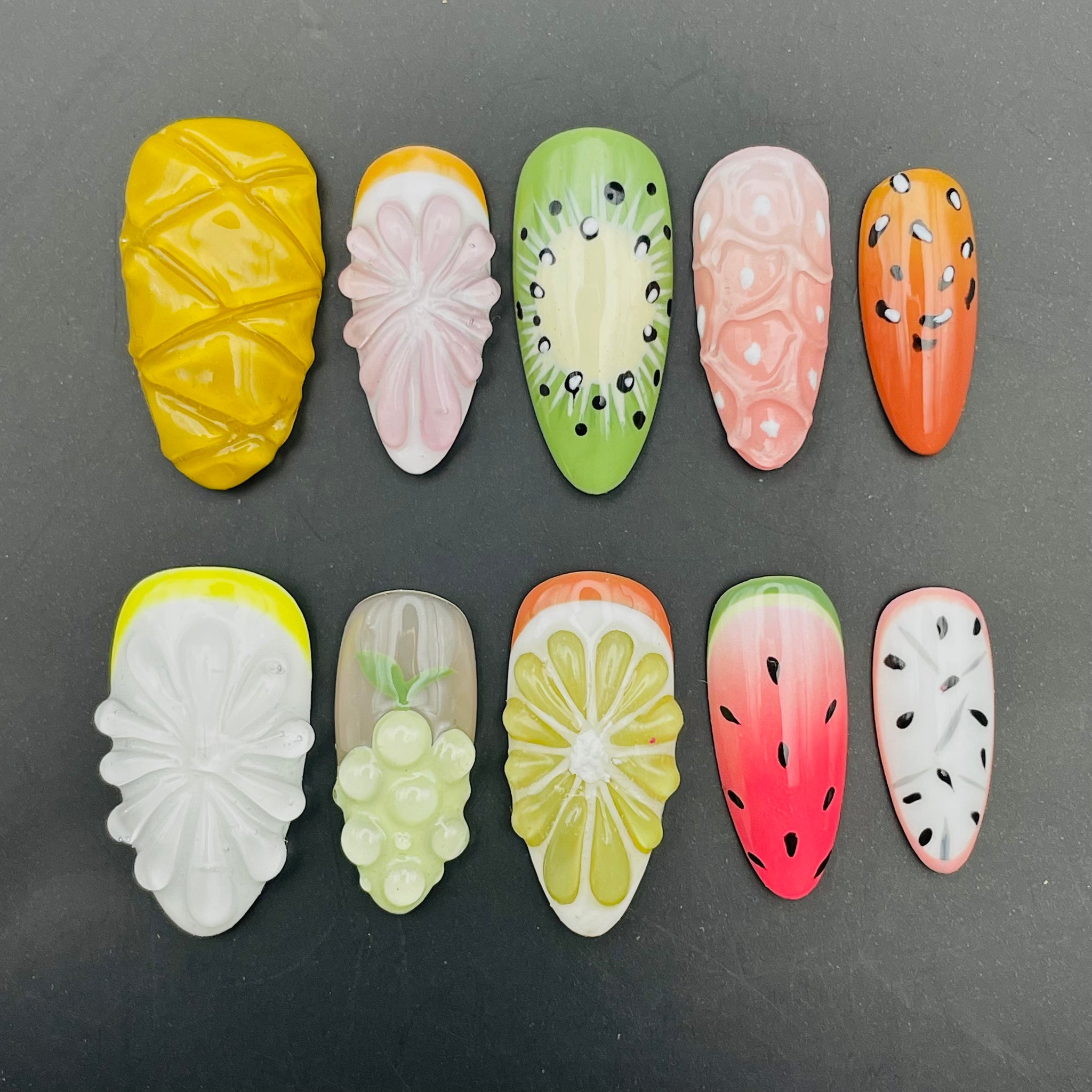 Handmade 3D Colorful Fruit Press on Nails