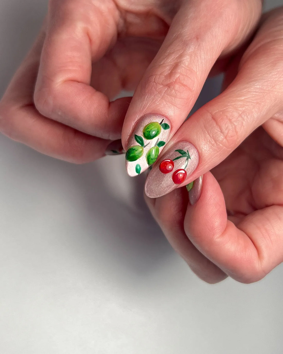 Handmade 3D Tropical Fruit Garden Shimmering Multi-Color Artistic Press on Nails U53