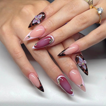 Handmade Berry French Tip Spring Press on Nails G19