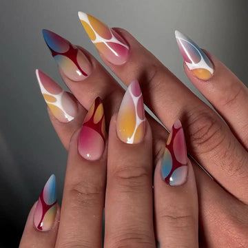 Handmade Ombre Gradient Design Press on Nails for Vibrant Style D67