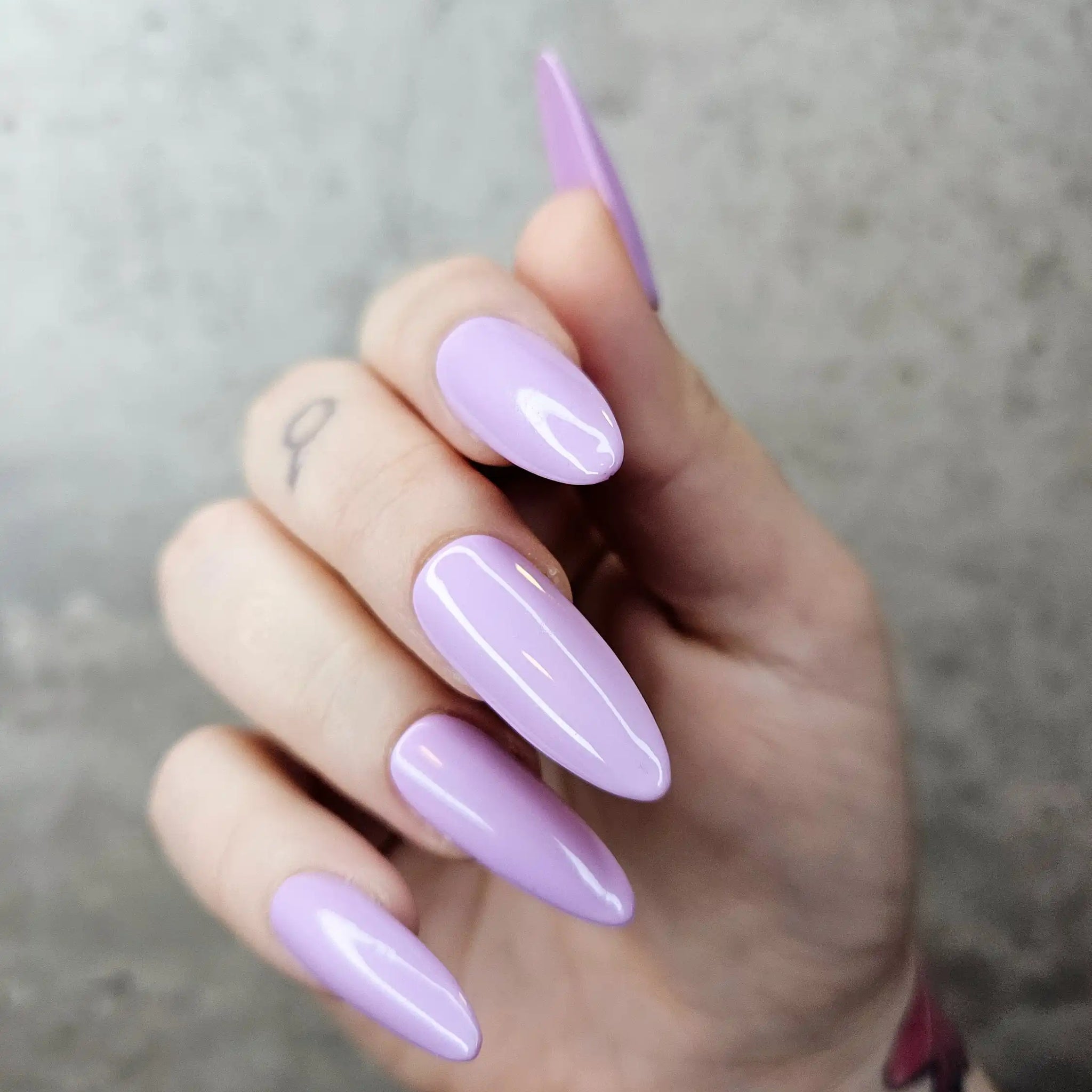 Lilac Pastel Glossy Handmade Press on Nails - Simple Reusable Fingernails