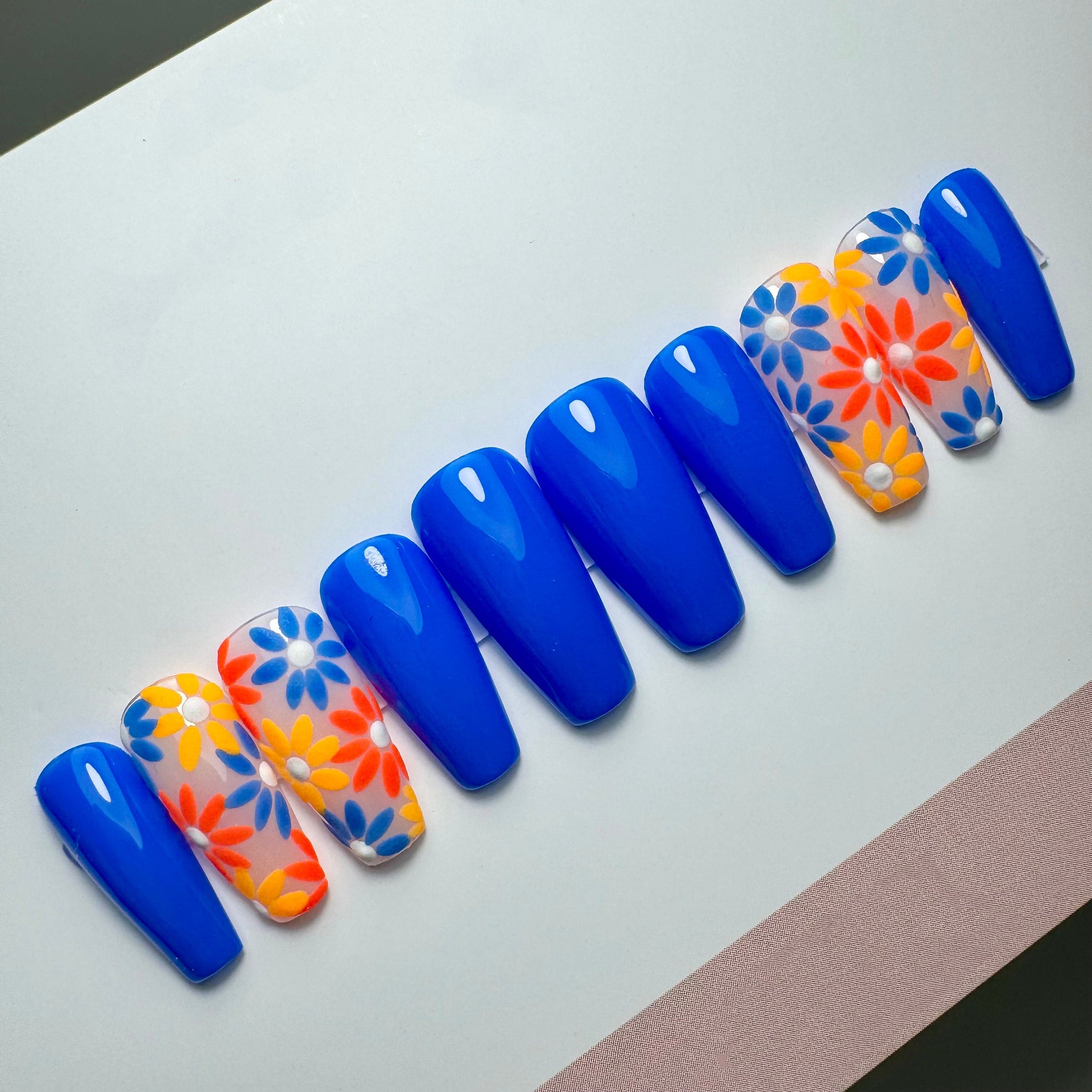 Summer Floral Custom Handmade Press on Nails
