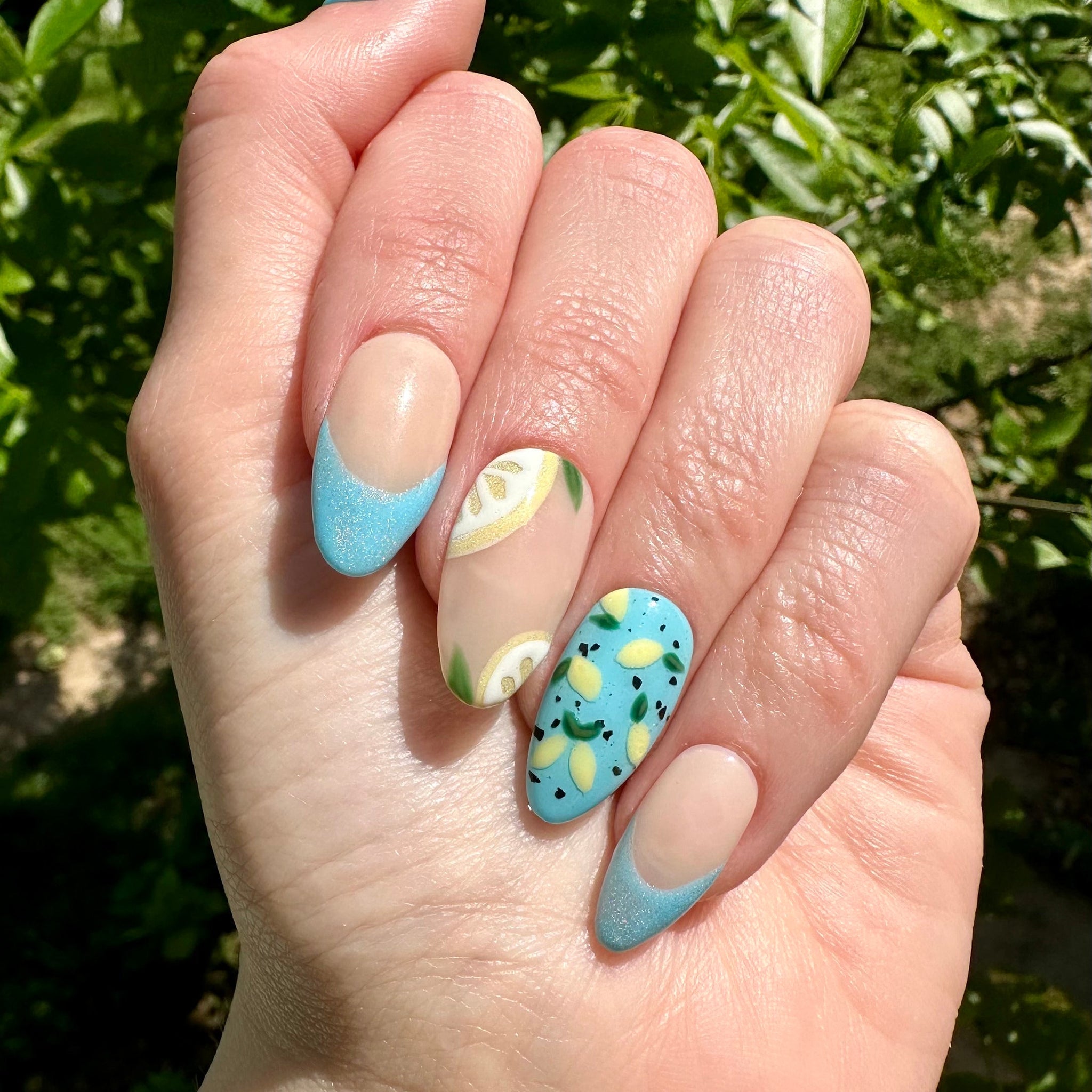 Yellow Lemon Simple Handmade Summer Press On Nails