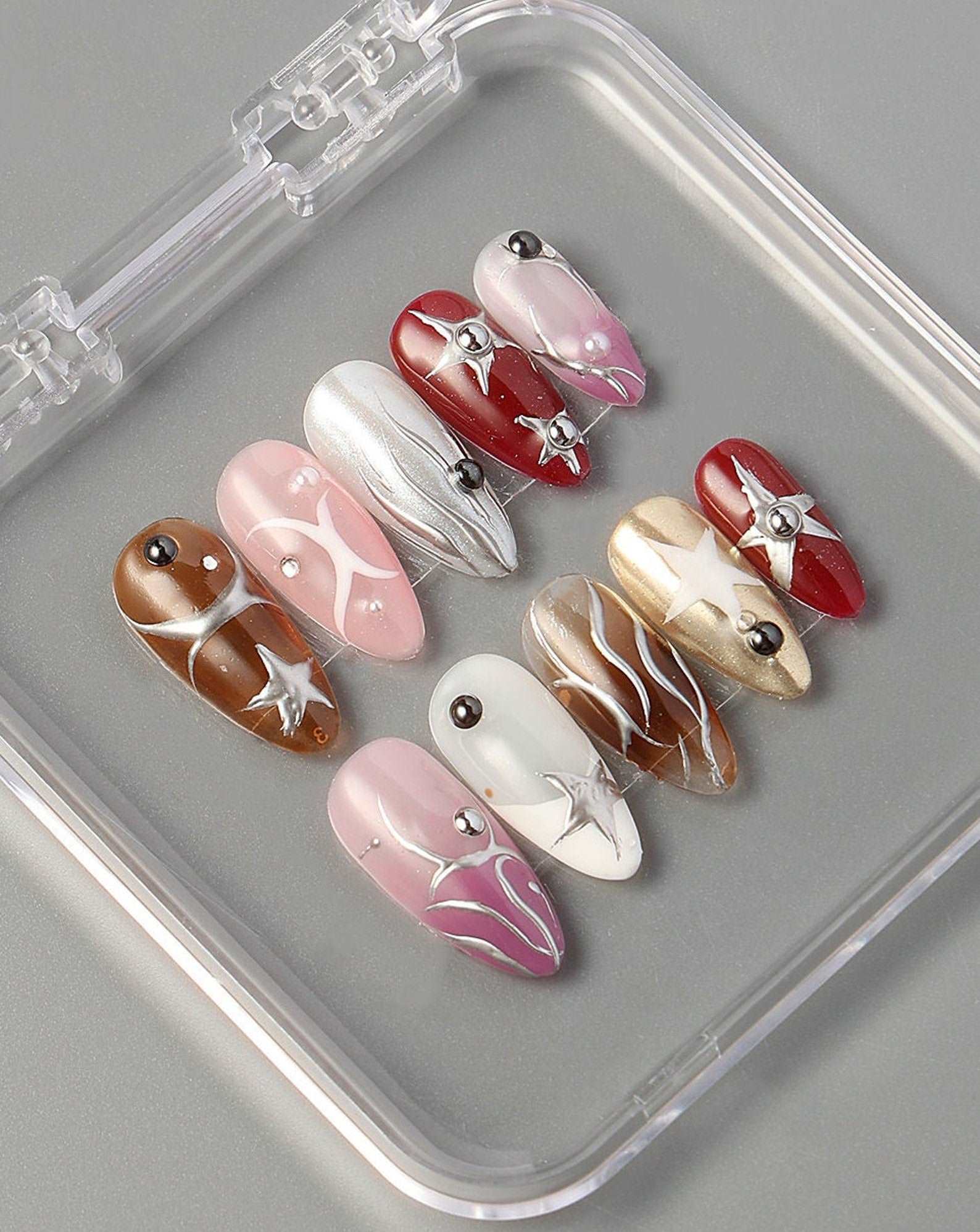 Free Style Chrome Reusable Handmade Press on Nails