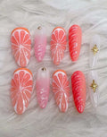 Pink Fruit Lover Simple Summer Fake Nails