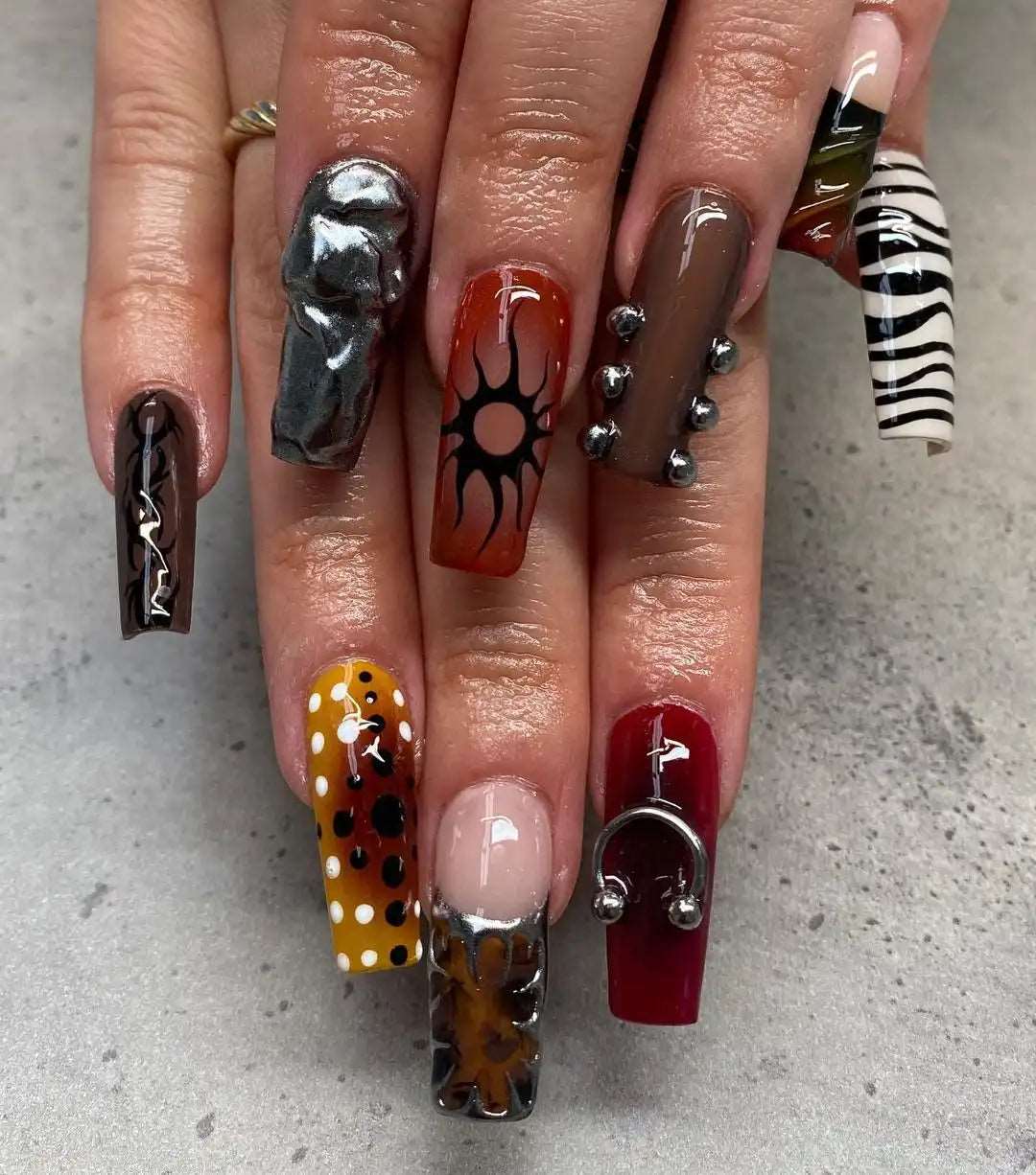Custom French Fashion Inspired Reusable Press on Nails