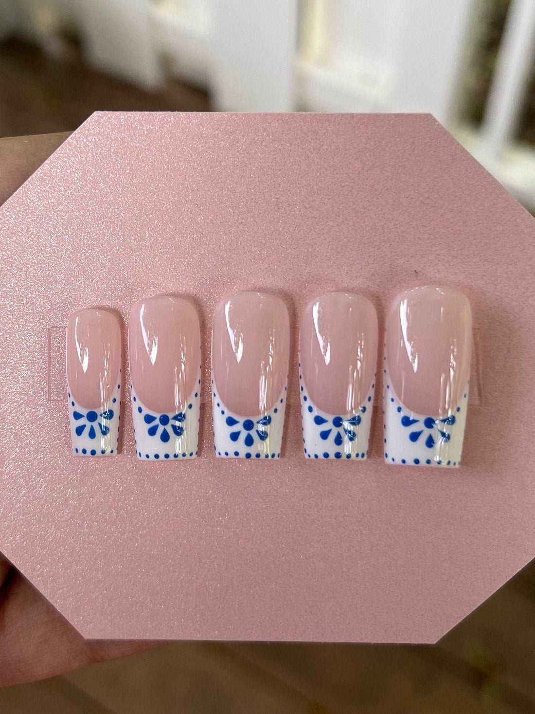 Clase Azul Mexico French Tips Handmade Press on Nails
