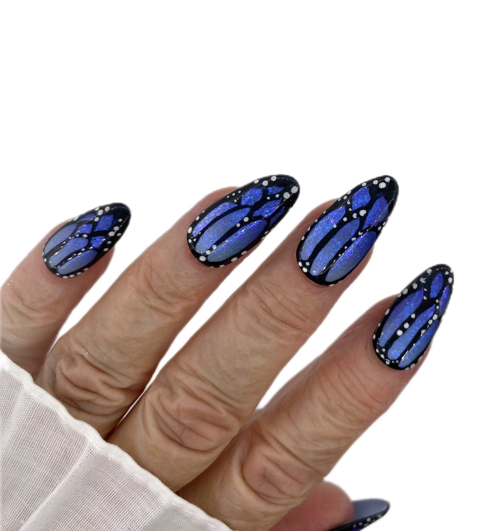 Ombre Butterfly Fairy Press on Nails - Handmade Long Short Custom Design