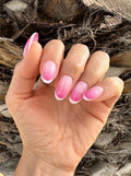 Ombre Pink White French Tips Summer Press on Nails