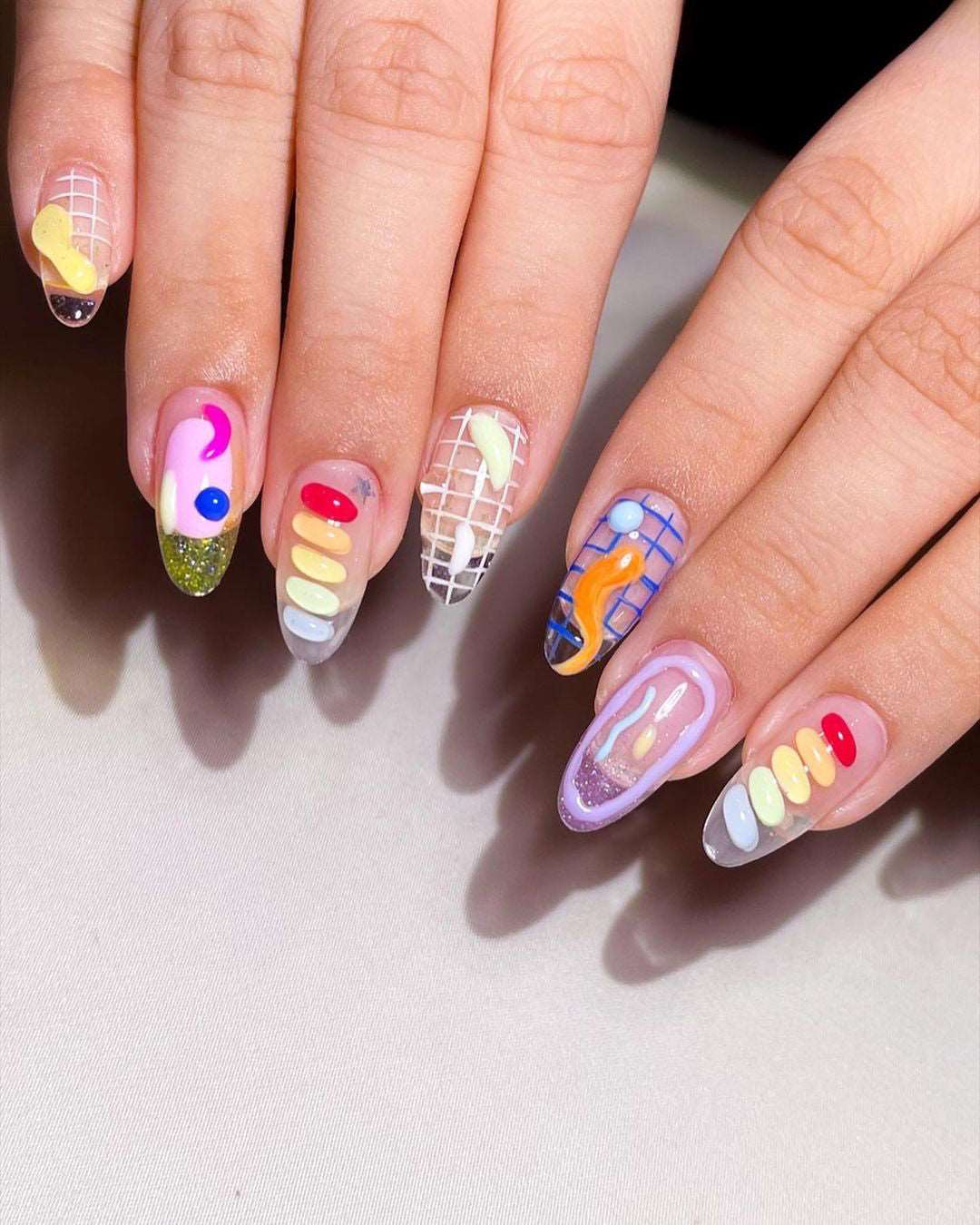 Colorful 3D Free Style Summer False Nails