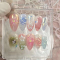 Elegant Y2K Custom Japanese Press on Nails - Spring Pink Floral Designs