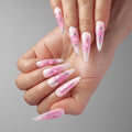 Ombre Pink Silver Press on Nails - Custom Handmade Design