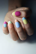 Colorful French Tips Custom Handmade Summer Press on Nails