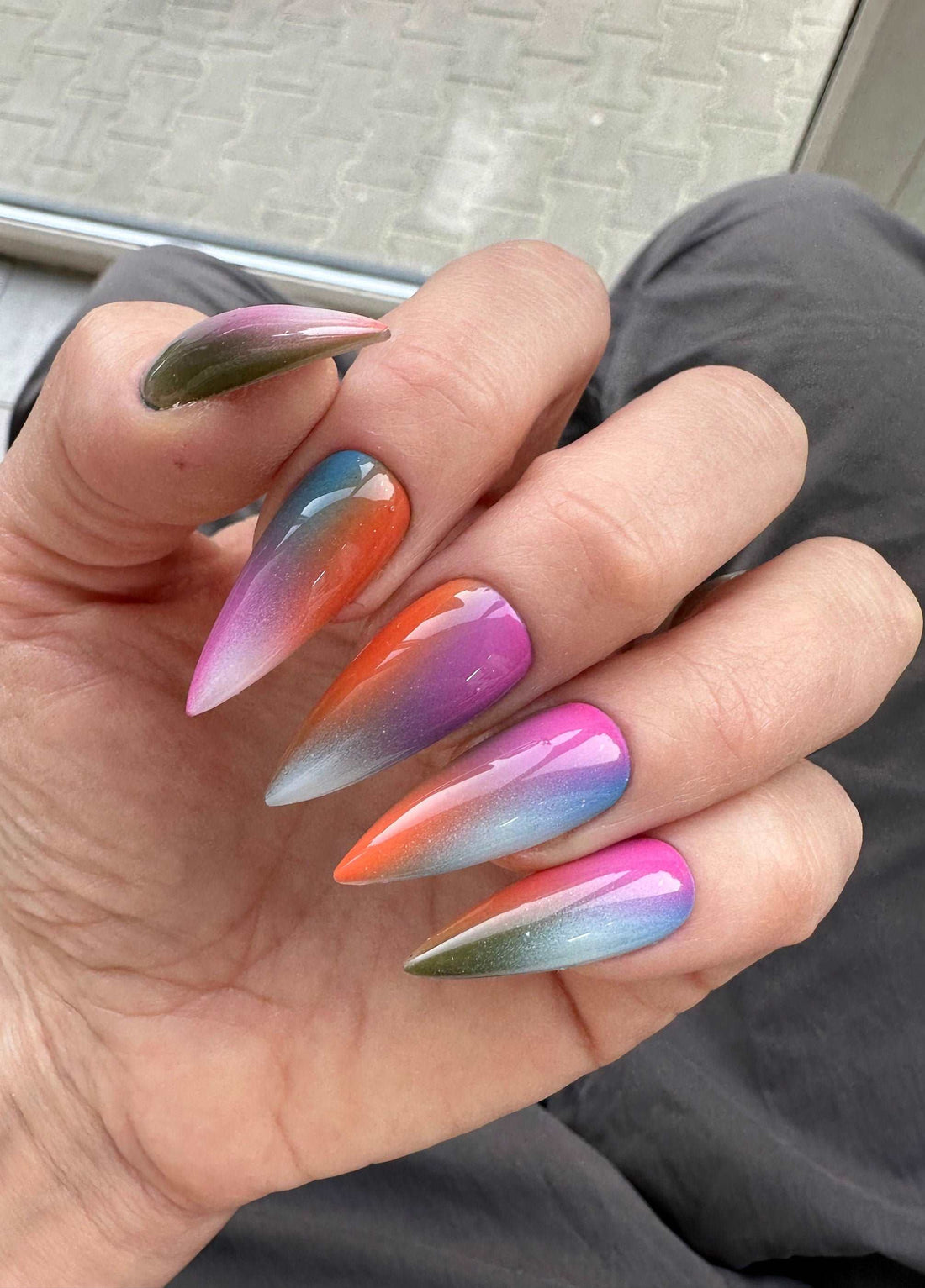 Colorful Ombre Custom Handmade Summer Press on Nails